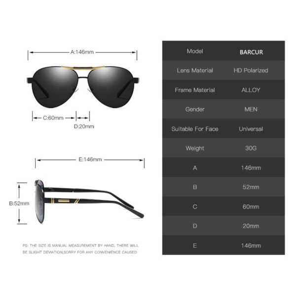 BARCUR Protection UV400 Polarized Sunglasses Travel Driving