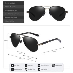 BARCUR Polarized Sunglasses Pilot for Men Driving Fishing Hiking BC8721 Sunglasses for Men Sunglasses for Women