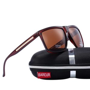 BARCUR Brand Fashion Black Sunglasses Men Polarized Driving Fashion Male BC2063 Sunglasses for Men