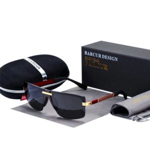 BARCUR HD Polarized Sunglasses Rimless Men Sunglasses Luxury Brand BC5010 Sunglasses for Men