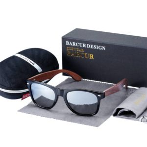 BARCUR High Quality Black Walnut Sunglasses Anti Reflective BC8700