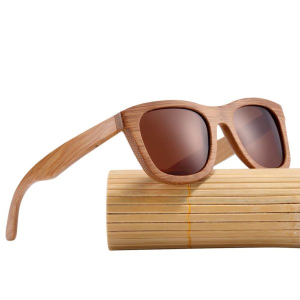 BARCUR Retro Polarized Sunglasses Bamboo Wooden Handmade BC8201