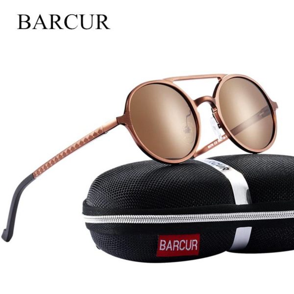 BARCUR Brand Designer Steampunk Retro Aluminum magnesium Sunglasses BC8888 Sunglasses for Men Aluminium Sunglasses Sunglasses for Women