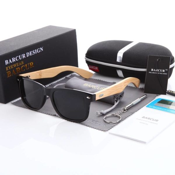 BARCUR Polarized Bamboo Sunglasses Men Women BC4175 Sunglasses for Men Sunglasses for Women Wooden Sunglasses