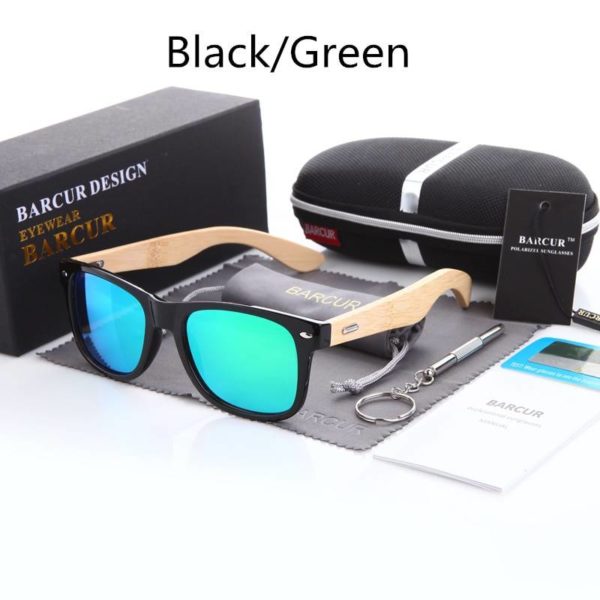 BARCUR Polarized Bamboo Sunglasses Men Women BC4175 Sunglasses for Men Sunglasses for Women Wooden Sunglasses