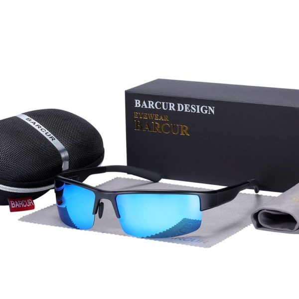 BARCUR Semi Rimless Sunglasses Men’s Aluminium Magnesium