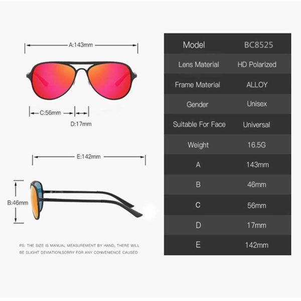 BARCUR Sports Polarized Sunglasses Aluminium Ultralight Pilot