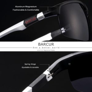 BARCUR Aluminium Magnisium Sport Sunglasses Polarized Light Weight Riding Driving Glases Men Women BC8176 Sunglasses for Men Aluminium Sunglasses Sunglasses for Women