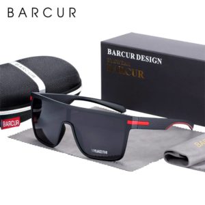 BARCUR Oversized Polarized Sunglasses Men Square Driving BC2365 TR90 material Sunglasses for Men TR90 Material Sunglasses