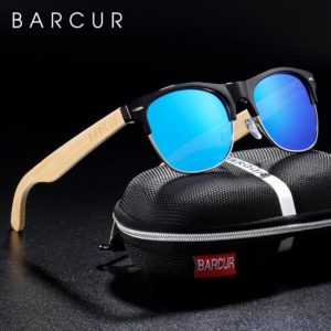 BARCUR Brand Bamboo Polarized Sunglasses Wood Men Women UV400 Protection BC4000 Sunglasses for Men Sunglasses for Women Wooden Sunglasses