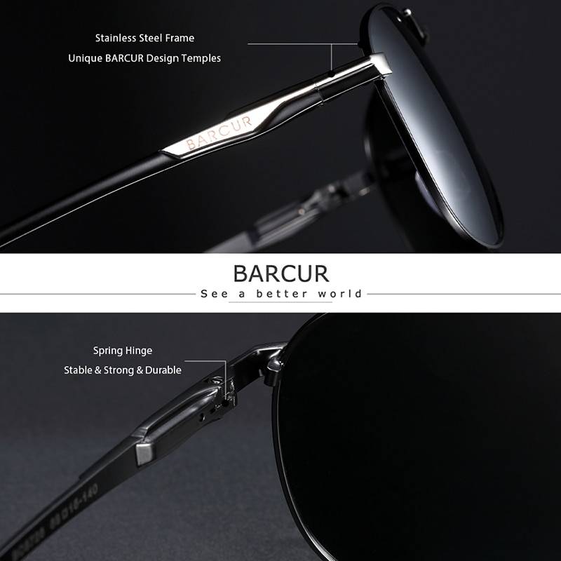 BARCUR Photochromic Sunglasses Men's High Quality Brand Designer