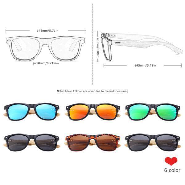 BARCUR Polarized Glasses Men Bamboo Wood Sun Glasses Women Fashion Mirror Sunglasses Brand Designer Eyewear