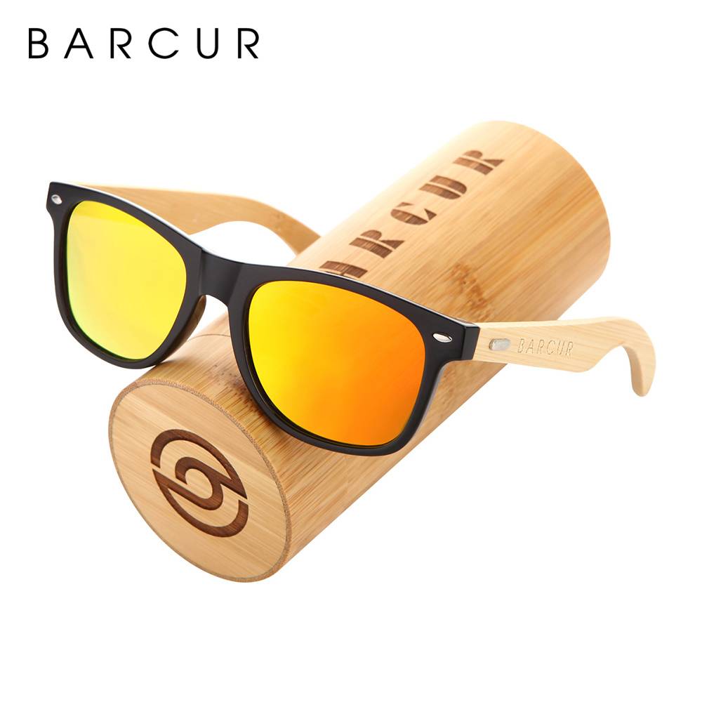 Bamboo Wood Sunglasses, Fashion Mirror Sunglasses